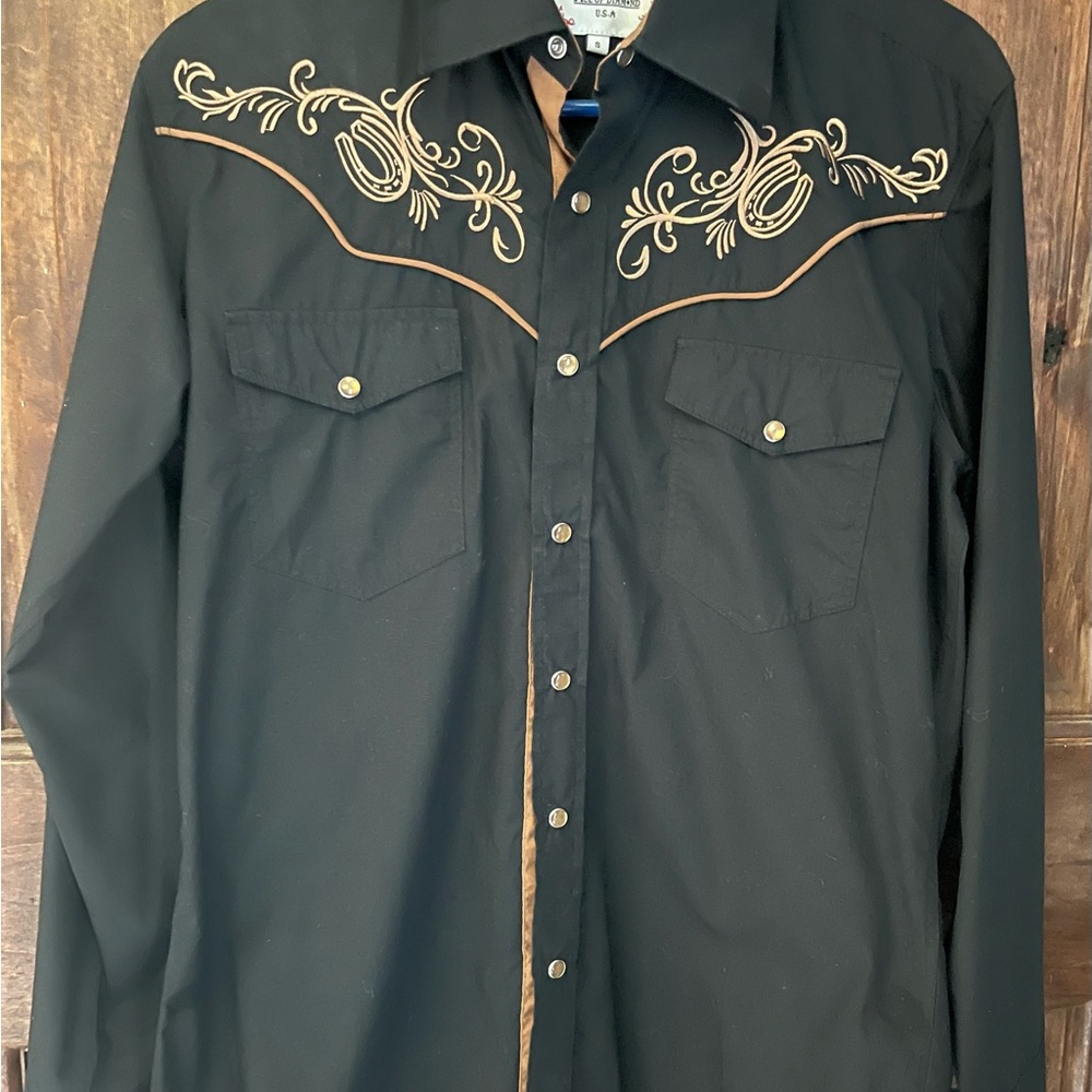 Black and Brown Embroidered Men's Shirt